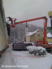 Úklid sněhu na Hukvaldech