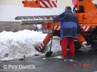 Úklid sněhu na Hukvaldech