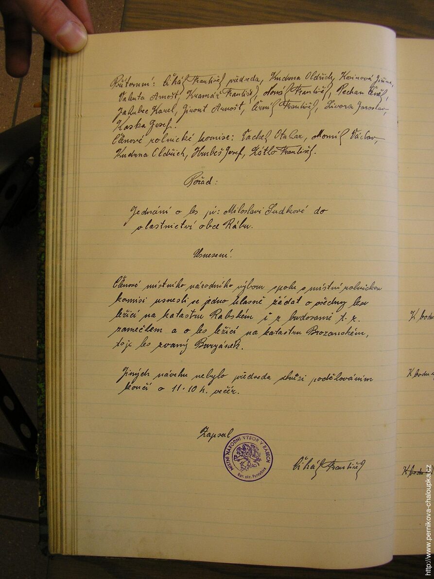 Zápis ze schůze MNV Ráby 10. 7. 1948