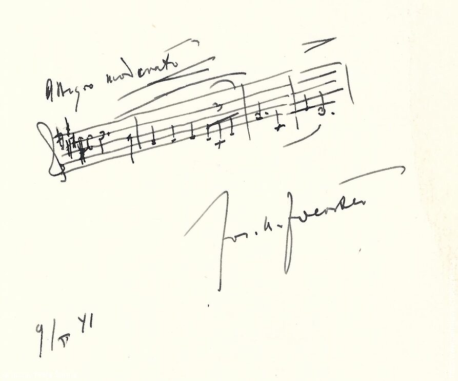 Josef Bohuslav Foerster - autograf
