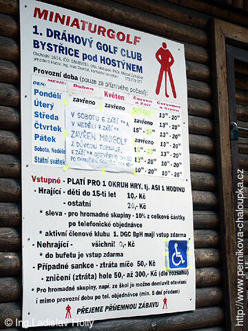 Dráhový golf, minigolf, Bystřice pod Hostýnem