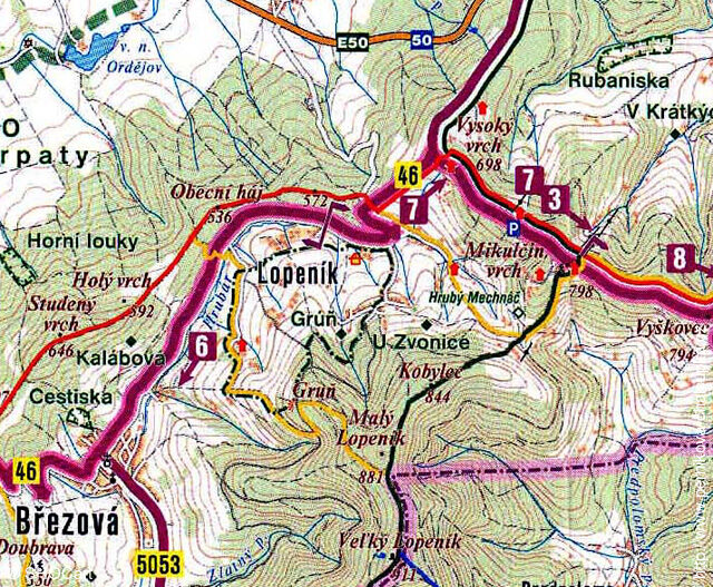Bojkovice, turistická mapa